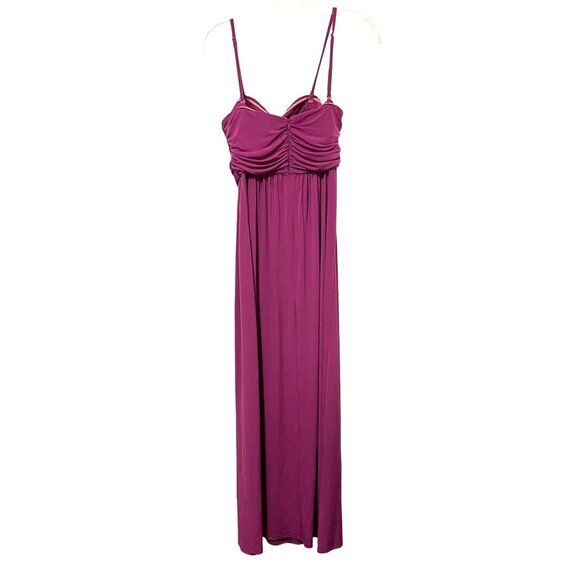 Jessica Simpson Magenta Spaghetti Strap Long Cocktail Dress Size M - Picture 4 of 7